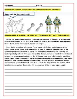 Preview of KING ARTHUR & MERLIN: A TALE OF TELEKINESIS: CREATIVE WRITING PROMPT #2