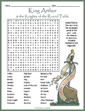 KING ARTHUR Word Search Puzzle Worksheet Activity