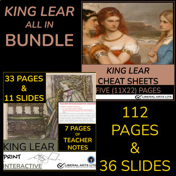 Preview of KING LEAR, test, long answer questions, teacher notes, review questions, digital