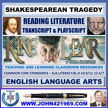 Preview of KING LEAR - TRANSCRIPT AND PLAY-SCRIPT - FREEBIE