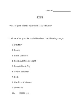 Preview of KISS Listening Guide