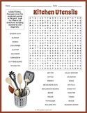 KITCHEN UTENSILS  - COOKING EQUIPMENT Word Search Puzzle W