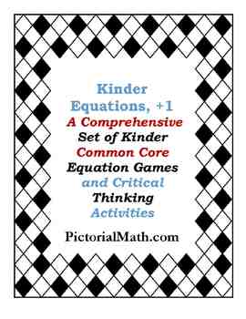 Preview of Kinder Equations: Common Core Games, Center and Activities