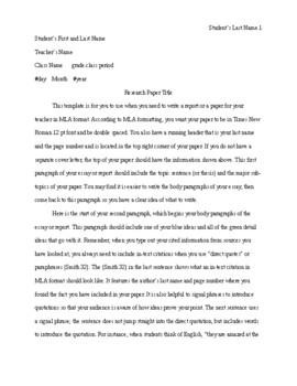Preview of KJPlag 19 MLA Research Paper Template