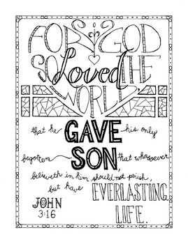 48 Bible Coloring Pages John 3 16 For Free