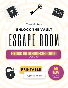 Preview of KJV | Bible Study Escape Room Game | John 20 |  Resurrection | Easter Bible Game