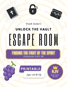 Preview of KJV Bible Study Escape Room Game | The Fruit of the Holy Spirit | Galatians 5