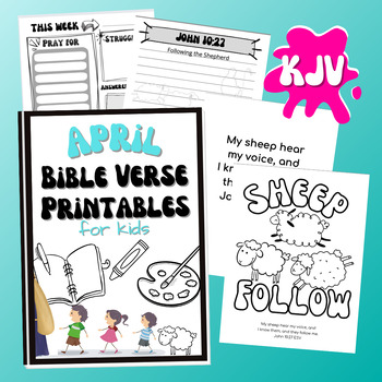 Preview of KJV Bible Verse Printables for Following Jesus the Shepherd