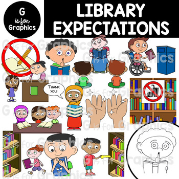Preview of Library Expectations Clipart
