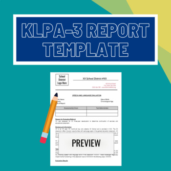 Preview of KLPA-3 Report Template