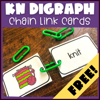 Preview of KN Digraph Phonics Center FREE Digraph Chain Links Spelling Games