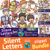 KN, GN, MB, WR Clipart Bundle | Silent Consonant Letters Clip Art