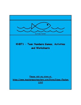 Preview of KNBT1 - Teen Numbers Games, Activities and Worksheets