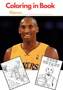 Preview of KOBE BRYANT, NBA, Coloring in Book (20 pages) PDF Printable Book