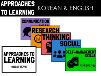 Preview of KOREAN & ENGLISH IB PYP APPROACHES TO LEARNING POSTERS