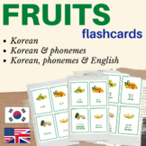 KOREAN FRUITS FLASH CARDS | Fruits Korean Flashcards Fruits