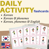 KOREAN VERBS FLASH CARDS | Daily routines Korean Flashcard
