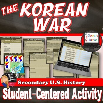 Preview of KOREAN WAR Student Centered Reading  Activity | Print & Digital | Cold War