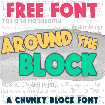 Preview of KP Fonts- Free Font for Commercial Use AROUND THE BLOCK