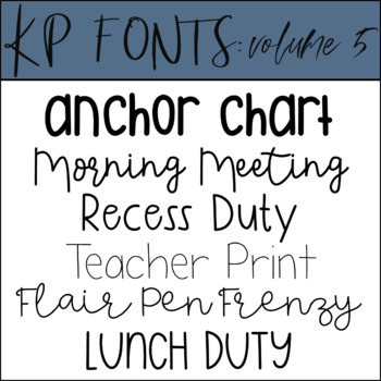 Fonts For Commercial Use Kp Fonts Volume 5 By Kinder Pals Tpt