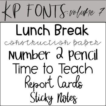 Fonts For Commercial Use Kp Fonts Volume 7 By Kinder Pals Tpt