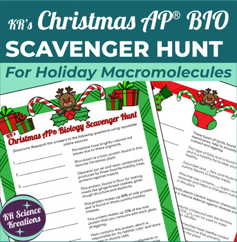 Preview of KR's Biology & AP® Biology Christmas Scavenger Hunt for Holiday Macromolecules