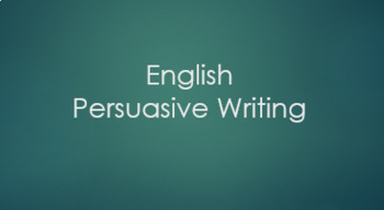 Preview of KS2 English - Persuasive Writing