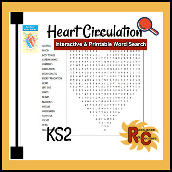 Preview of KS2 Science Life Processes & Living Things - The Heart & Circulation Word Search