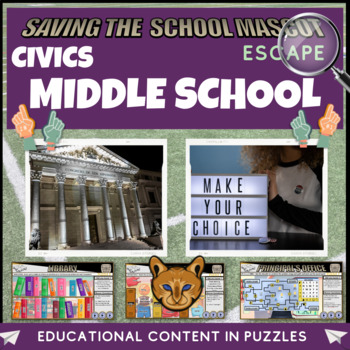 Preview of Civics Middle School Escape Room