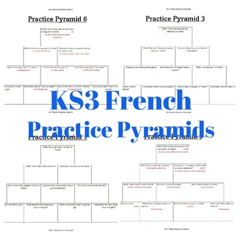 Preview of KS3 French Practice Pyramid Worksheets