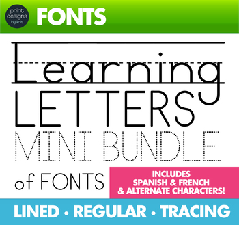 Preview of KTD Learning Letters Font Mini BUNDLE