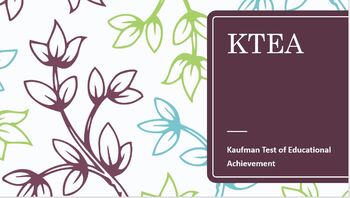 Preview of KTEA-3 (Kaufman Test of Educational Achievement)