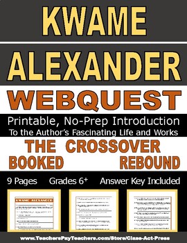 Preview of KWAME ALEXANDER Webquest | Worksheets | Printables