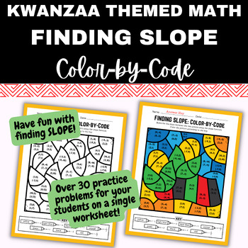 Preview of KWANZAA Color by Code Math: Finding Slope Between 2 Points