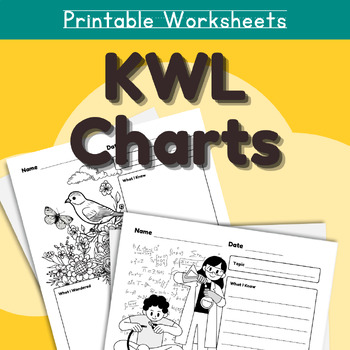 Preview of KWL Chart Bundle: Printable Templates/Worksheets by Subject and Season