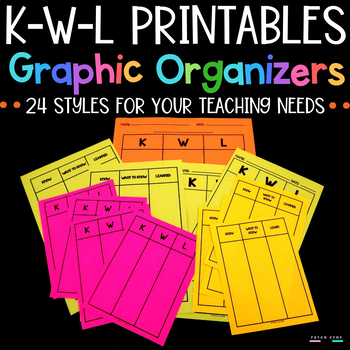 Preview of KWL Charts - Graphic Organizers - Printable