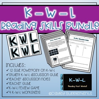 Preview of KWL Comprehension Skills