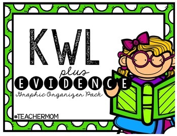 Preview of KWL + Evidence Graphic Organizer Pack