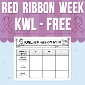 Preview of KWL Red Ribbon Week | FREE