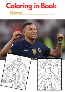 Preview of KYLIAN MBAPPE, Coloring in Book (18 pages) PDF A4 Printable Book