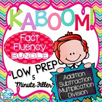 Preview of Kaboom! Fast Fact Fluency Practice Game BUNDLE