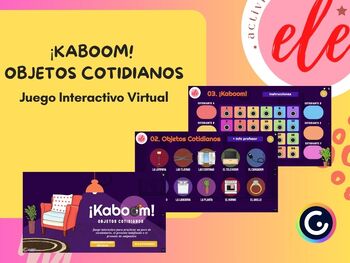 Preview of Kaboom Objetos Cotidianos. Juego interactivo (presente, presente de subjuntivo)