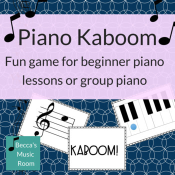 Preview of Kaboom! Piano Game for Elementary Music Centers or Beginner Piano Lessons