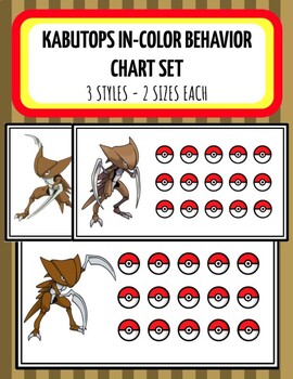 Preview of Kabutops IN-COLOR  Pokemon Behavior Reward Incentive Chart - 3 Styles, 2 Sizes