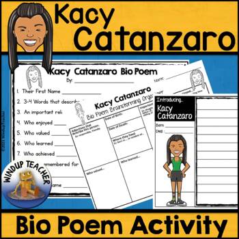 Preview of Kacy Catanzaro Biography Poem Activity and Writing Paper