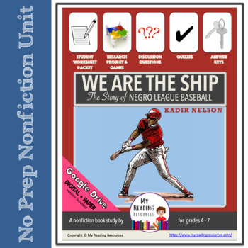 Preview of Nonfiction Unit: We Are the Ship by Kadir Nelson (Print + DIGITAL)