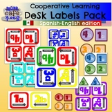 Cooperative Learning Desk Labels Pack BILINGUAL Spanish English