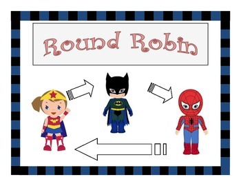 Preview of Kagan Round Robin Superheroes Visual Aid