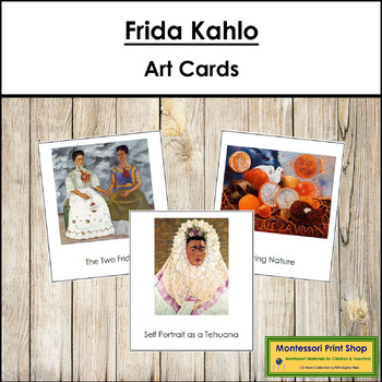 Preview of Frida Kahlo 3-Part Art Cards - Famous Artist - Montessori