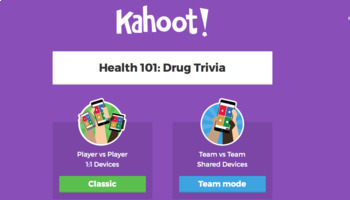 Kahoot Drug Trivia Game Health Addiction Effects Dangers All Drugs